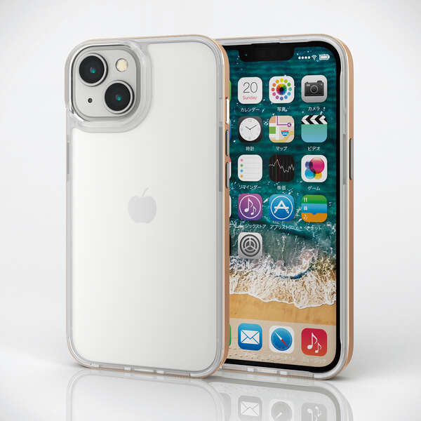 エレコム iPhone14/13用 ハイブリッドケース ゴールド PM-A22AHVMGD