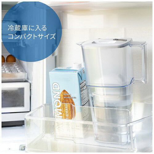 ポット型浄水器 「リクエリ」 ろ過水容量：1.15L(全容量：2.2L)マクストロラプロ ピュアパフォーマンス浄水カートリッジ2個付き ブリタ KBLQCW2M