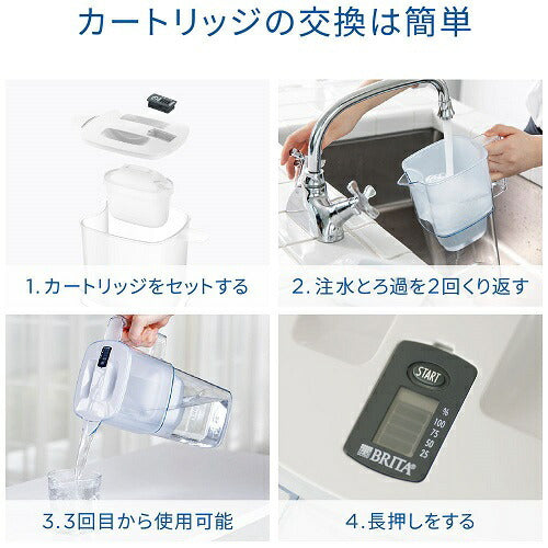 ポット型浄水器 「マレーラ」 ろ過水容量：1.15L(全容量：2.4L)マクストロラプロ ピュアパフォーマンス浄水カートリッジ×1個 ブリタ KBMLCW1M
