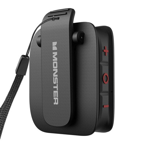 MONSTER ポータブルスピーカー Bluetooth 防水 IPX5 小型 高音質 ワイヤレススピーカー ハンズフリー通話 ステレオペア対応 ATOMIC BLASTER MICRO MS62106 BK ブラック