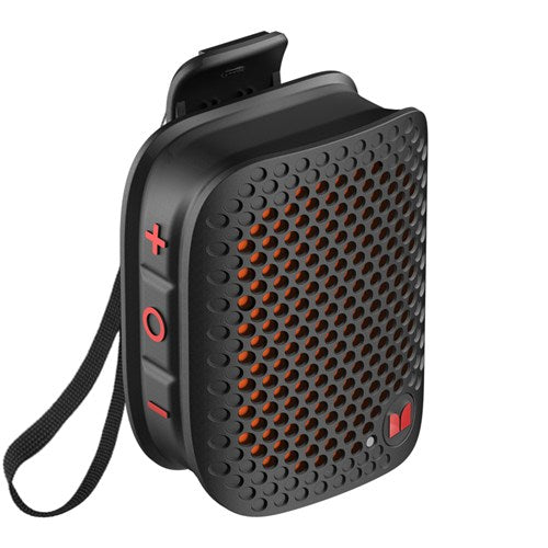 MONSTER ポータブルスピーカー Bluetooth 防水 IPX5 小型 高音質 ワイヤレススピーカー ハンズフリー通話 ステレオペア対応 ATOMIC BLASTER MICRO MS62106 BK ブラック