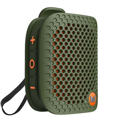 MONSTER ポータブルスピーカー Bluetooth 防水 IPX5 小型 高音質 ワイヤレススピーカー ハンズフリー通話 ステレオペア対応 ATOMIC BLASTER MICRO MS62106 GR グリーン