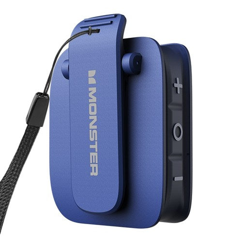 MONSTER ポータブルスピーカー Bluetooth 防水 IPX5 小型 高音質 ワイヤレススピーカー ハンズフリー通話 ステレオペア対応 ATOMIC BLASTER MICRO MS62106 BL ブルー