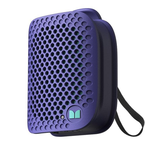 MONSTER ポータブルスピーカー Bluetooth 防水 IPX5 小型 高音質 ワイヤレススピーカー ハンズフリー通話 ステレオペア対応 ATOMIC BLASTER MICRO MS62106 PU パープル