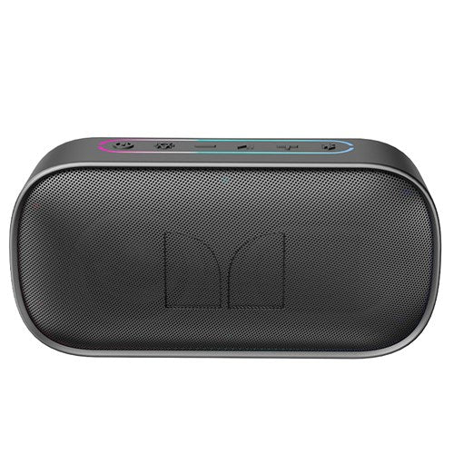 MONSTER ポータブルスピーカー Bluetooth 防水 IPX7 高出力8W ワイヤレススピーカー microSD USB AUX対応 ステレオペア ハンズフリー S150 MS62109 BK