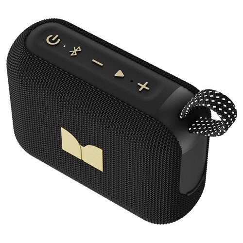 MONSTER ポータブルスピーカー Bluetooth 防水 IPX8 高出力6W ワイヤレススピーカー microSD対応 長時間16時間再生 パーティーコネクト ハンズフリー CUBE1 MS62113 BK