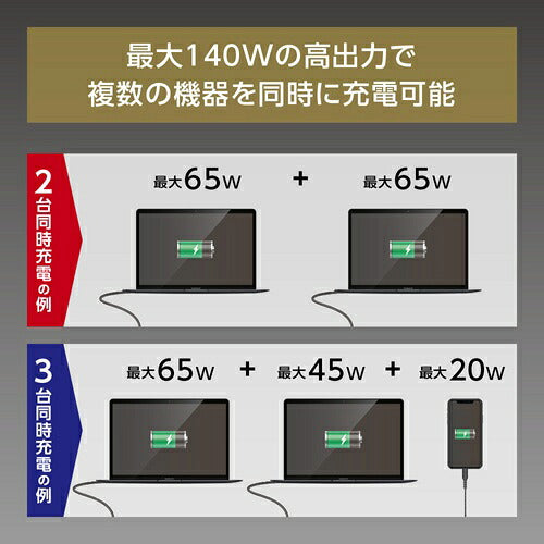 tama 多摩電子工業 AC充電器 TAP168UC3K PD140W 4ポート ブラック