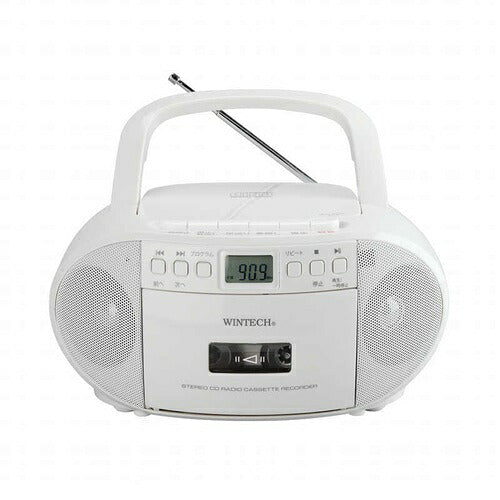 WINTECH ウィンテック ポータブルCDラジカセ CDR-YS2 ワイドFM カセット録音再生 AC乾電池対応