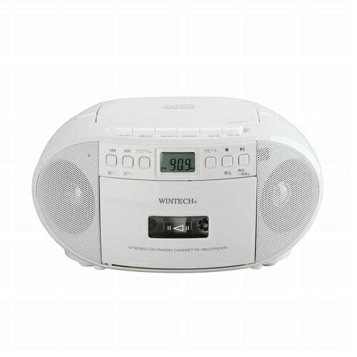 WINTECH ウィンテック ポータブルCDラジカセ CDR-YS2 ワイドFM カセット録音再生 AC乾電池対応