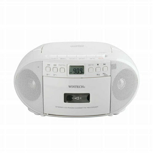 WINTECH ウィンテック ポータブルCDラジカセ CDR-YS2 ワイドFM カセット録音再生 AC乾電池対応