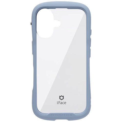 iPhone 16用 強化ガラスクリアケース iFace Reflection（ペールブルー） Hamee 41-979655
