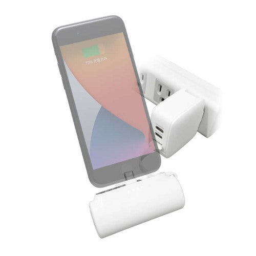 直挿しタイプ PD20W対応 Type-C 横型モバイルバッテリー＋Type-C1ポート 5000mAh（ホワイト） AIR-J（エアージェイ） MB-T5000PDWH