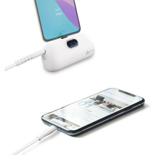 直挿しモバイルバッテリー PD20W 5000mAh (USB-C) ホワイト AIR-J MB-T5000PD2 WH