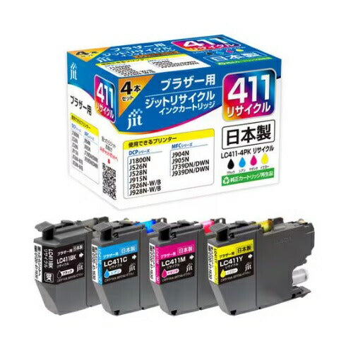 リサイクルインクカートリッジ 4色パック ジット JIT-B4114P