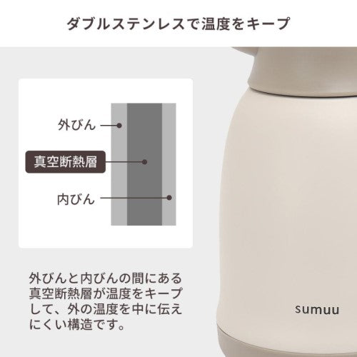 sumuu テーブルポット ミーボ meebo 保温ポット 卓上ポット ステンレス ポット 1.3L 保温保冷 マクロス MCK-151