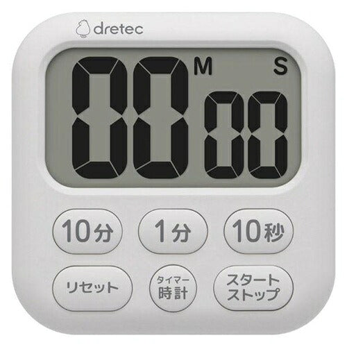 dretec ドリテック ハキ見えタイマー・クロック 学習タイマー T-650WT 時計機能 音光切替 消音 ホワイト