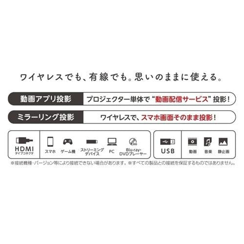 RAMASU Full HD LCDプロジェクター RA-PF610 Android搭載 1920×1080 オートフォーカス 天井投影対応 スピーカー内蔵