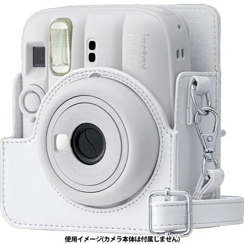 カメラケース（速写ケース） チェキ instax mini 13用 ホワイト 富士フイルム FUJIFILM 富士フイルム インスタントカメラ チェキ instax mini 12/13用 ショルダーストラップ付 ケース クレイホワイト 純正ケース 保護