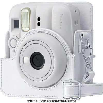 カメラケース（速写ケース） チェキ instax mini 13用 ホワイト 富士フイルム FUJIFILM 富士フイルム インスタントカメラ チェキ instax mini 12/13用 ショルダーストラップ付 ケース クレイホワイト 純正ケース 保護