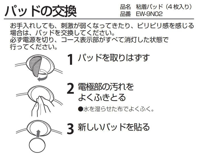 粘着パッド 低周波治療器 ネックリフレ用 4枚入 パナソニック EW-9N02