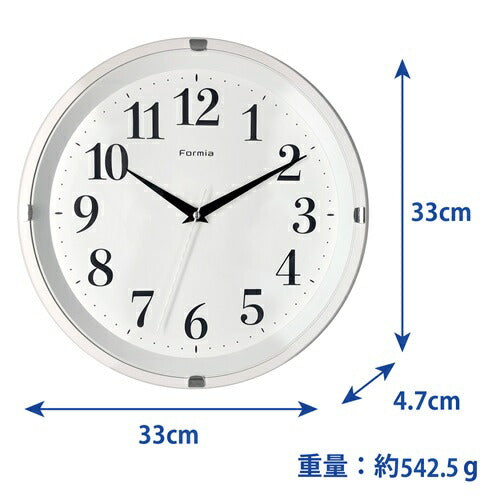 掛時計 連続秒針 ホワイト 保土ヶ谷電子販売 HWC-011W-WH