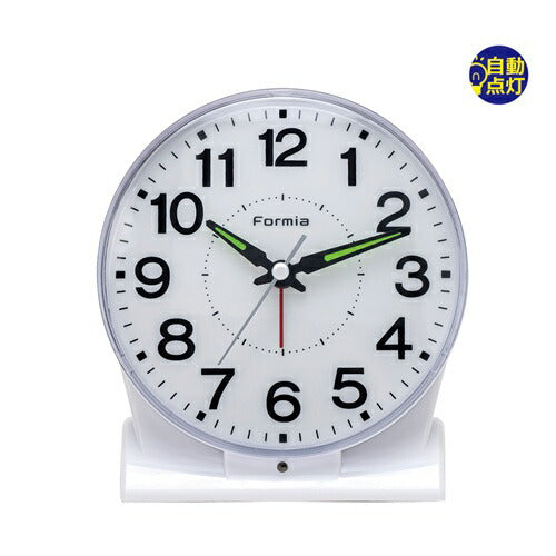 目覚まし時計 連続秒針 ホワイト 保土ヶ谷電子販売 HT-A031W-WH