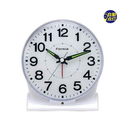 目覚まし時計 連続秒針 ホワイト 保土ヶ谷電子販売 HT-A031W-WH