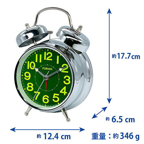 目覚まし時計 連続秒針 シルバー 保土ヶ谷電子販売 HT-A037W-SV