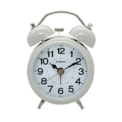 置き時計 目覚まし時計 ベル音 アナログ ホワイト フォルミア HT-A038S-WH