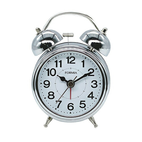 置き時計 目覚まし時計 ベル音 アナログ シルバー フォルミア HT-A038S-SV