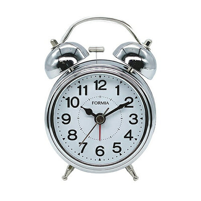 置き時計 目覚まし時計 ベル音 アナログ シルバー フォルミア HT-A038S-SV
