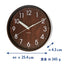 インテリア掛時計 連続秒針 ブラウン 保土ヶ谷電子販売 HIC-006W-BR