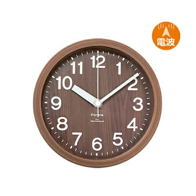 インテリア掛時計 ステップ秒針 ブラウン 保土ヶ谷電子販売 HIC-007RC-BR