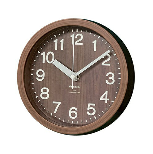 インテリア掛時計 ステップ秒針 ブラウン 保土ヶ谷電子販売 HIC-007RC-BR