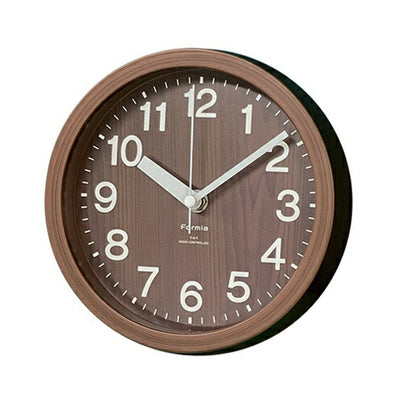 インテリア掛時計 ステップ秒針 ブラウン 保土ヶ谷電子販売 HIC-007RC-BR