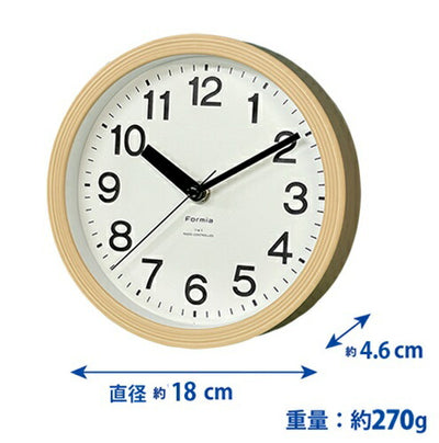 インテリア掛時計 ステップ秒針 ナチュラル色 保土ヶ谷電子販売 HIC-007RC-N