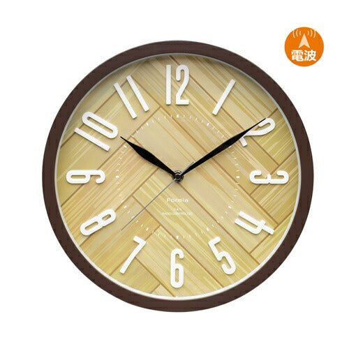 インテリア掛時計 ステップ秒針 ブラウン 保土ヶ谷電子販売 HIC-008RC-BR