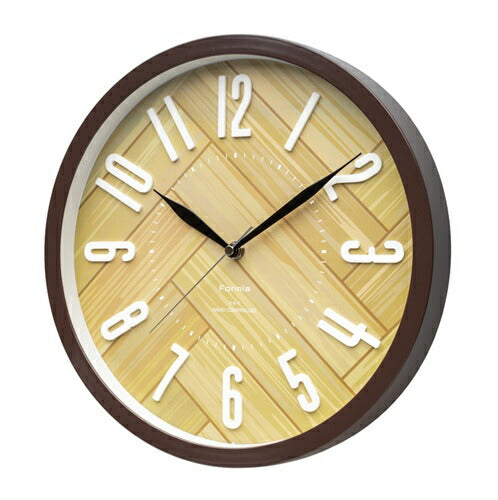 インテリア掛時計 ステップ秒針 ブラウン 保土ヶ谷電子販売 HIC-008RC-BR