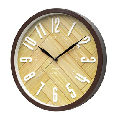インテリア掛時計 ステップ秒針 ブラウン 保土ヶ谷電子販売 HIC-008RC-BR