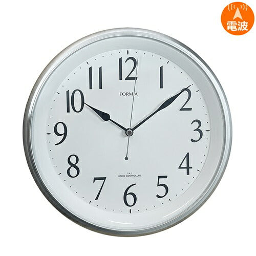 掛時計 シルバー 電波時計 保土ヶ谷電子販売 HWC-029RC-SV