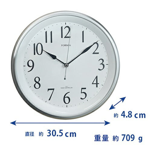 掛時計 シルバー 電波時計 保土ヶ谷電子販売 HWC-029RC-SV