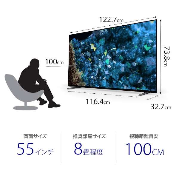 有機ELテレビ BRAVIA 55V型 4K対応 BS・CS 4Kチューナー内蔵 YouTube対応 Bluetooth対応 SONY XRJ-55A80L