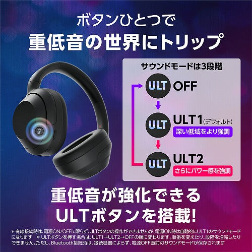 ソニー SONY Bluetooth ワイヤレス ノイズキャンセリング ステレオ ヘッドセット ヘッドホン ハイレゾ対応 ULT POWER SOUND 重低音 WH-ULT900N