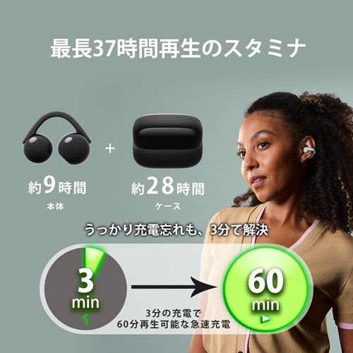 SONY ソニー ワイヤレス イヤホン イヤーカフ WF-LC900 BZ ブラック