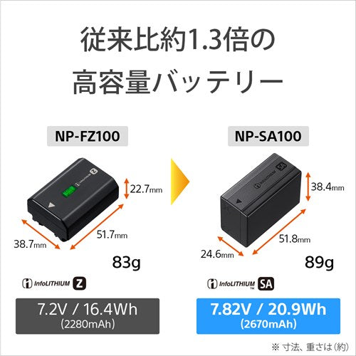SONY ソニー リチャージャブルバッテリーパック NP-SA100 2670mAh