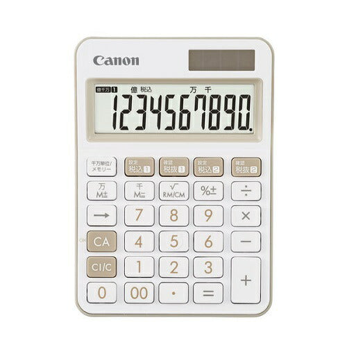 カラフル電卓 ミニ卓上 10桁 アイボリー キヤノン LS-105WUC-IV