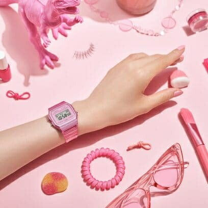 デジタル腕時計 CASIO Collection POP 生活防水 カジュアルデザイン ピンク カシオ F-91WS-4JH