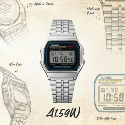 デジタル腕時計 CASIO Collection STANDARD 生活防水 メタルバンド カシオ A159WA-N1JH