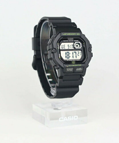 デジタル腕時計 CASIO Collection SPORTS ランナー向けウオッチ 10気圧防水 メンズ ブラック系 カシオ WS-1400H-1AJF