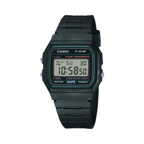 デジタル腕時計 CASIO Collection STANDARD 生活防水 メンズ ブラックベース グリーン カシオ F-91W-3JH